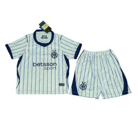Inter Milan 26/27 White/Navy/Blue Stripes Away Kids Jersey Set