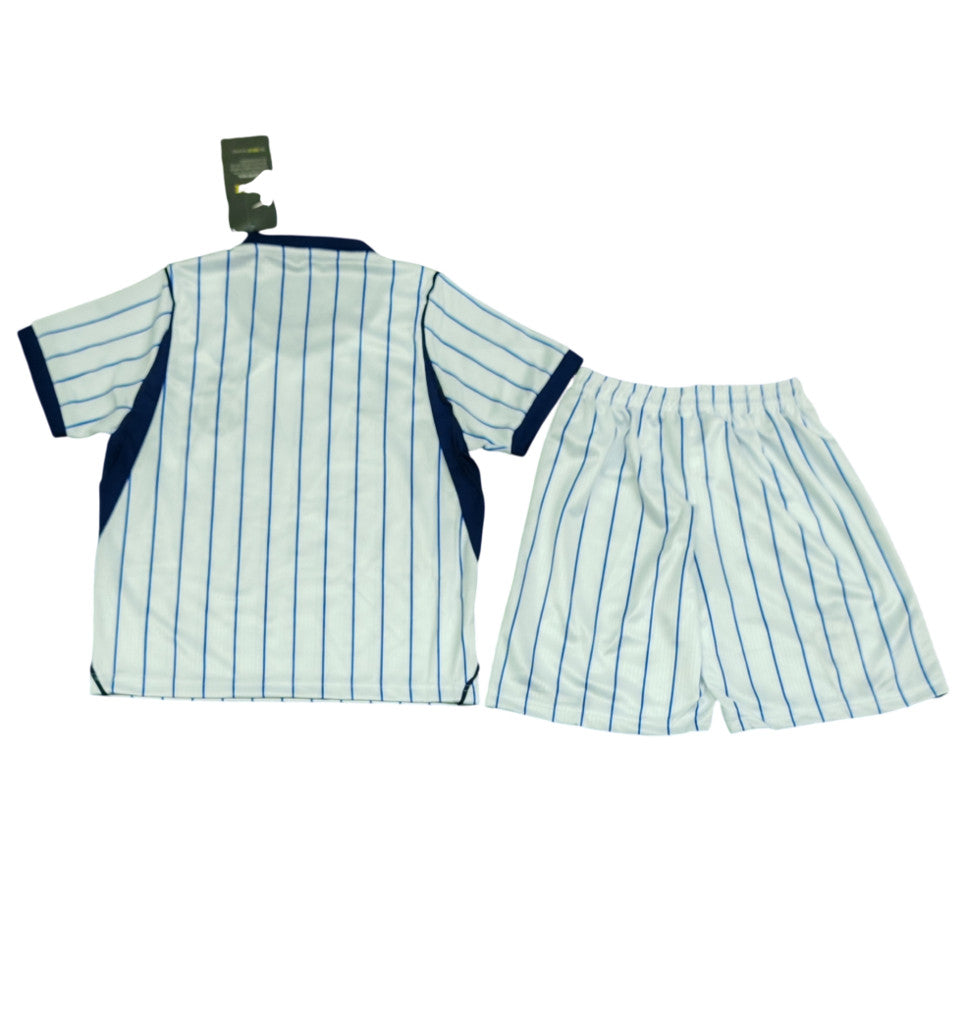 Inter Milan 26/27 White/Navy/Blue Stripes Away Kids Jersey Set