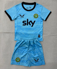 Ireland 26/27 Sky Blue/Black Trim Away Goalkeeper Kids Jersey Set