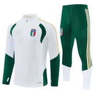 Italian 26/27 White/Green/Yellow Stripes Training Tracksuit Set