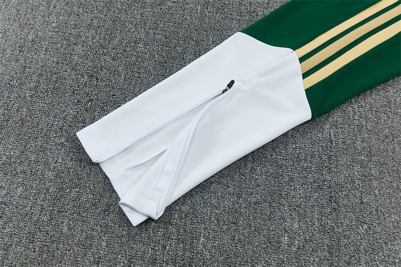 Italian 26/27 White/Green/Yellow Stripes Training Tracksuit Set