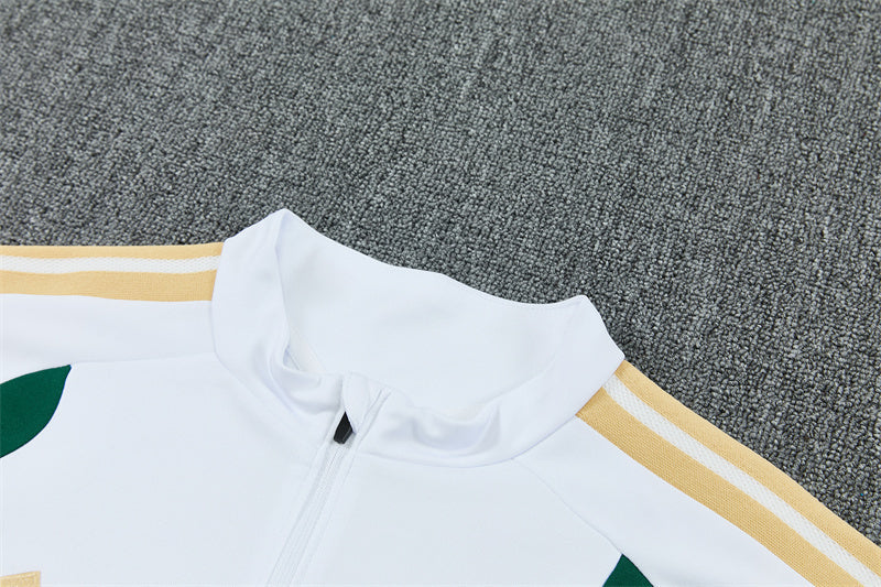 Italian 26/27 White/Green/Yellow Stripes Training Tracksuit Set