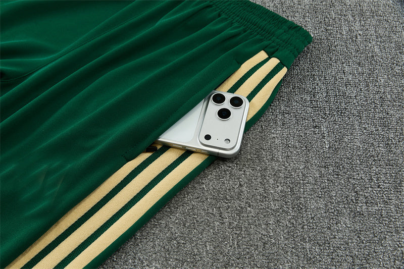 Italian 26/27 White/Green/Yellow Stripes Training Tracksuit Set