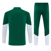 Italian 2627 Green/White/Yellow Stripes Training Tracksuit Set