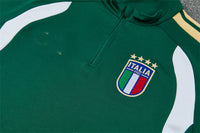Italian 2627 Green/White/Yellow Stripes Training Tracksuit Set