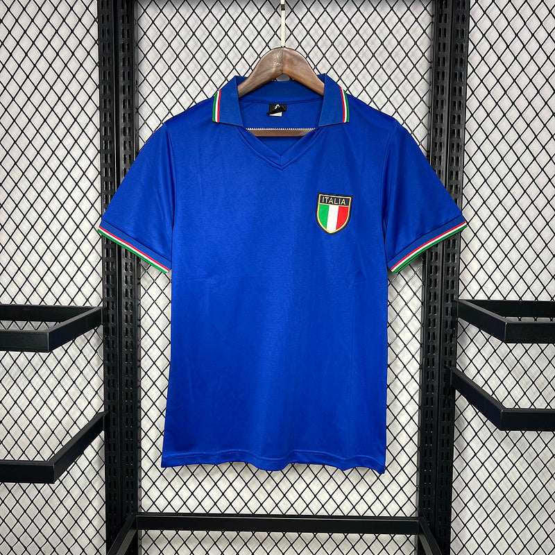Italy 1982 Vintage Retro Blue World Cup Home Jersey