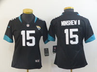 Jaguars 2021/22 Minshew II #15 Black/White/Blue Women NFL Jersey