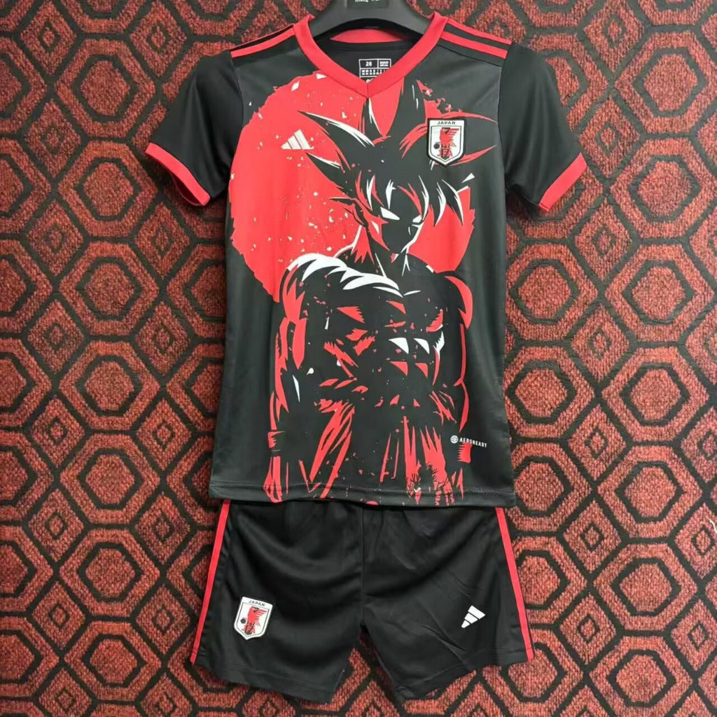 Japan 25/26 Anime Goku Black/Red Kids Jersey Set