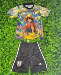 Japan 25/26 Anime One Piece Luffy King Kids Jersey Set