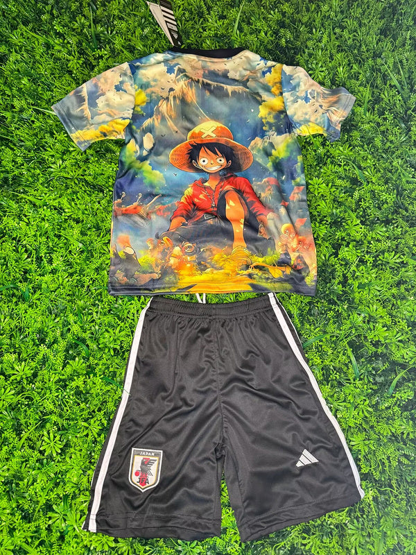 Japan 25/26 Anime One Piece Luffy King Kids Jersey Set