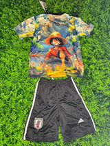 Japan 25/26 Anime One Piece Luffy King Kids Jersey Set