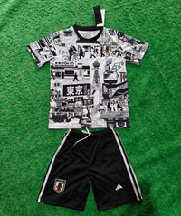 Japan 25/26 Black Tokyo Landmarks Kids Jersey Set