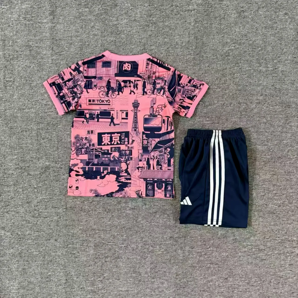 Japan 25/26 Pink Tokyo Landmarks Kids Jersey Set