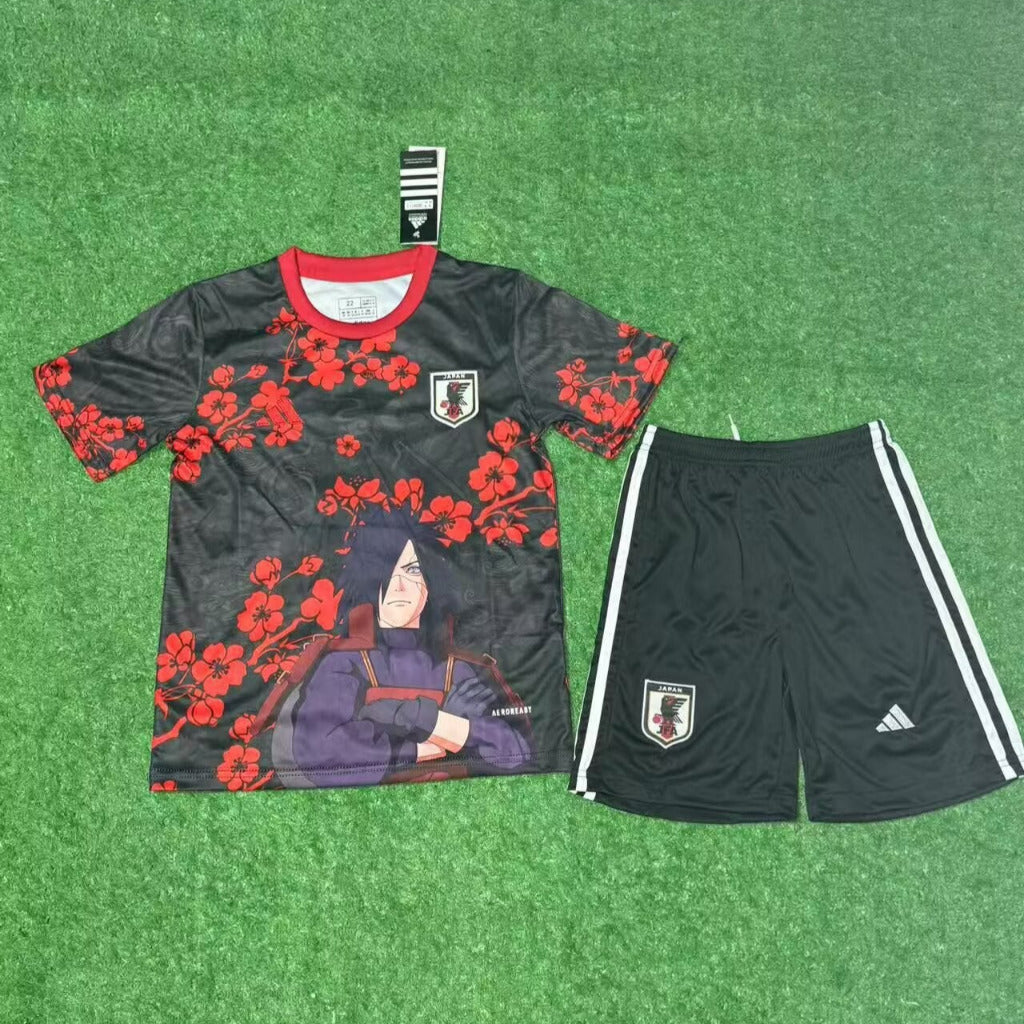 Japan 25/26 Red Flowers Anime D Kids Jersey Set