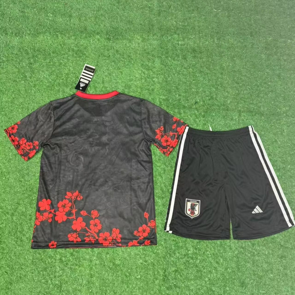 Japan 25/26 Red Flowers Anime D Kids Jersey Set