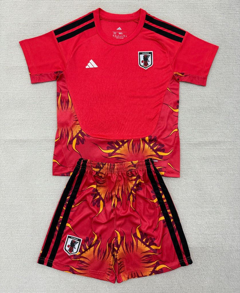 Japan 26/27 Red/Black Goalkeeper Kids Jersey Set