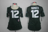 Jets 2021/22 Namath #12 Black/White Women NFL Jersey