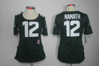 Jets 2021/22 Namath #12 Black/White Women NFL Jersey