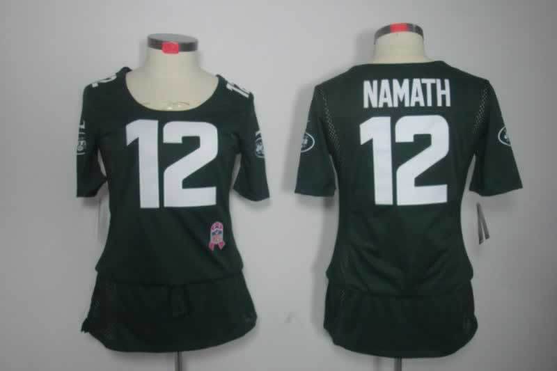 Jets 2021/22 Namath #12 Black/White Women NFL Jersey