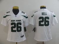 Jets 2022/23 Bell #26 White/Green Women NFL Jersey