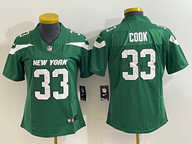 Jets 2022/23 Cook #33 Green/White Women NFL Jersey