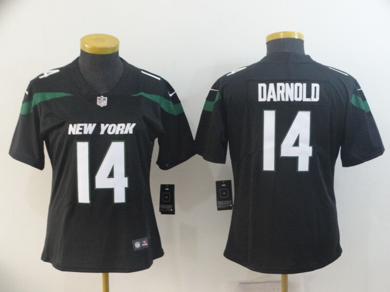 Jets 2022/23 Darnold #14 Black/Green Women NFL Jersey