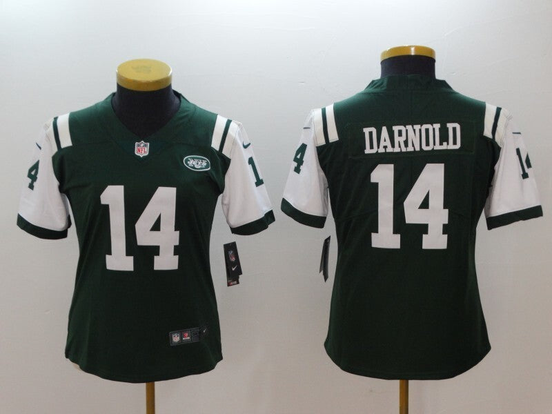 Jets 2022/23 Darnold #14 Green/White Women NFL Jersey