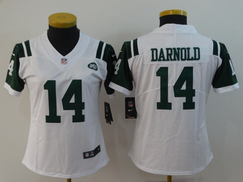 Jets 2022/23 Darnold #14 White/Black/Green Women NFL Jersey