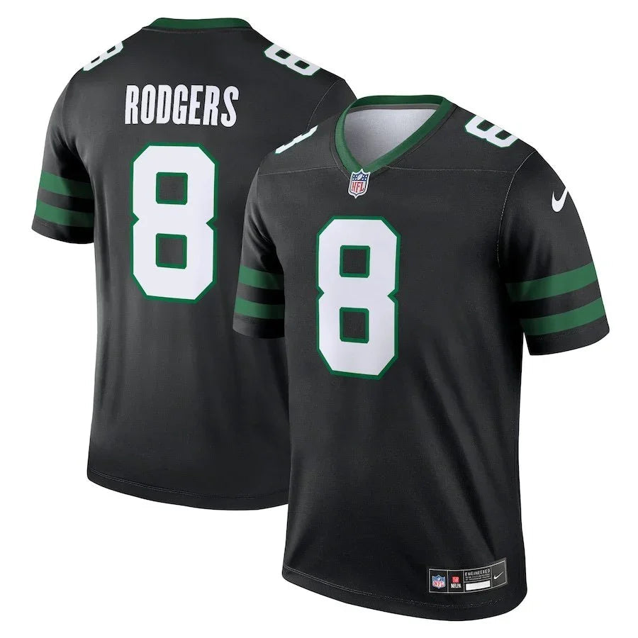 Jets 25/26 Rodgers #8 Black/Green NFL Jersey
