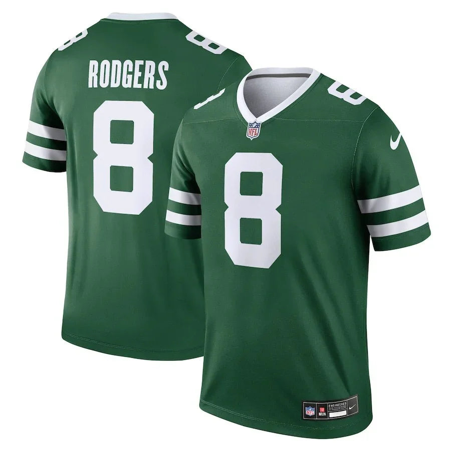 Jets 25/26 Rodgers #8 Green/White NFL Jersey