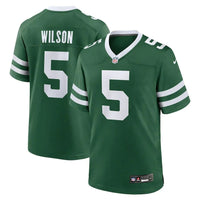 Jets 25/26 Wilson #5 Green/White NFL Jersey