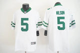 Jets 25/26 Wilson #5 White/Green NFL Jersey