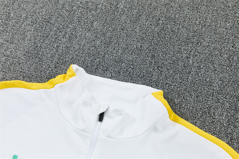 Jordan 26/27 White/Black/Yellow Side Stripes Long Sleeve Training Tracksuit
