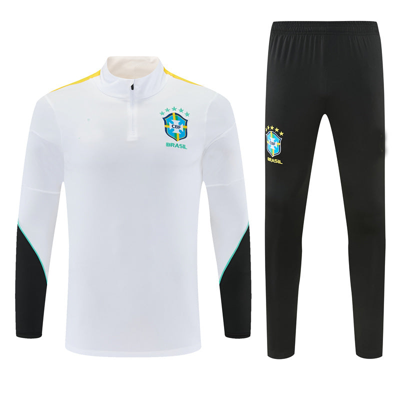 Jordan 26/27 White/Black/Yellow Side Stripes Long Sleeve Training Tracksuit