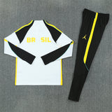 Jordan 26/27 White/Black/Yellow Side Stripes Long Sleeve Training Tracksuit