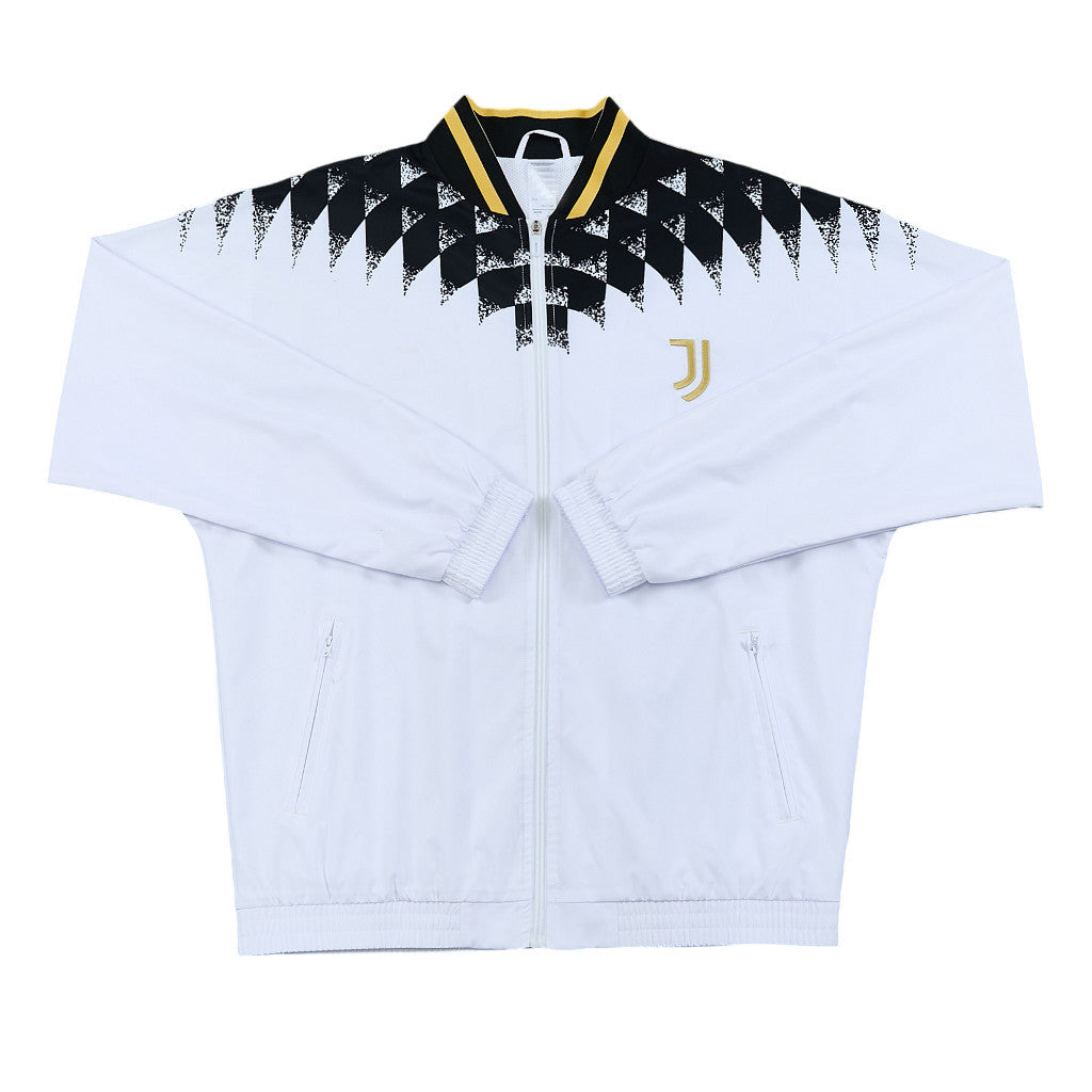 Juventus 2026 White/Black/Gold Shoulder Windbreaker Full Zip Jacket