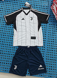 Juventus 25/26 Black White Kids Jersey Set