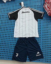 Juventus 25/26 Black White Kids Jersey Set