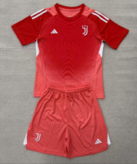 Juventus 25/26 Goalkeeper Kids Red Jersey Set