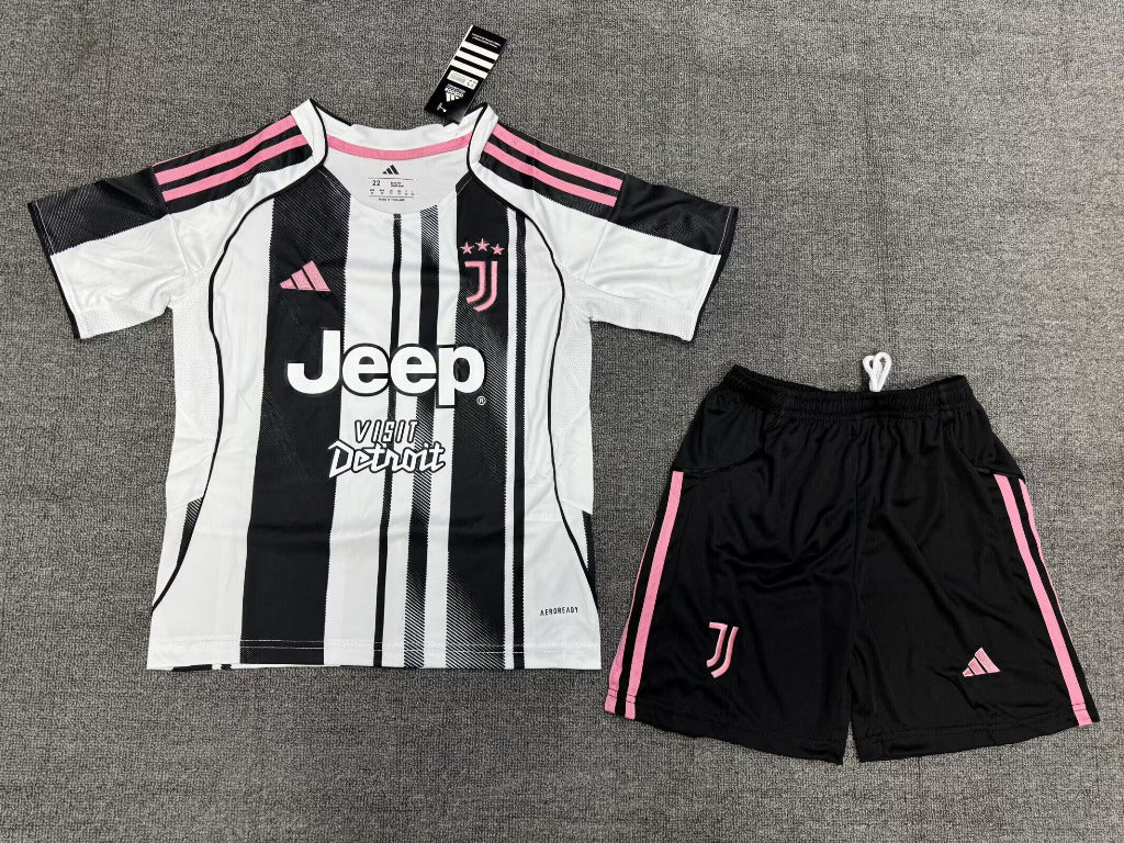 Juventus 25/26 Home Kids Black/White Jersey Set