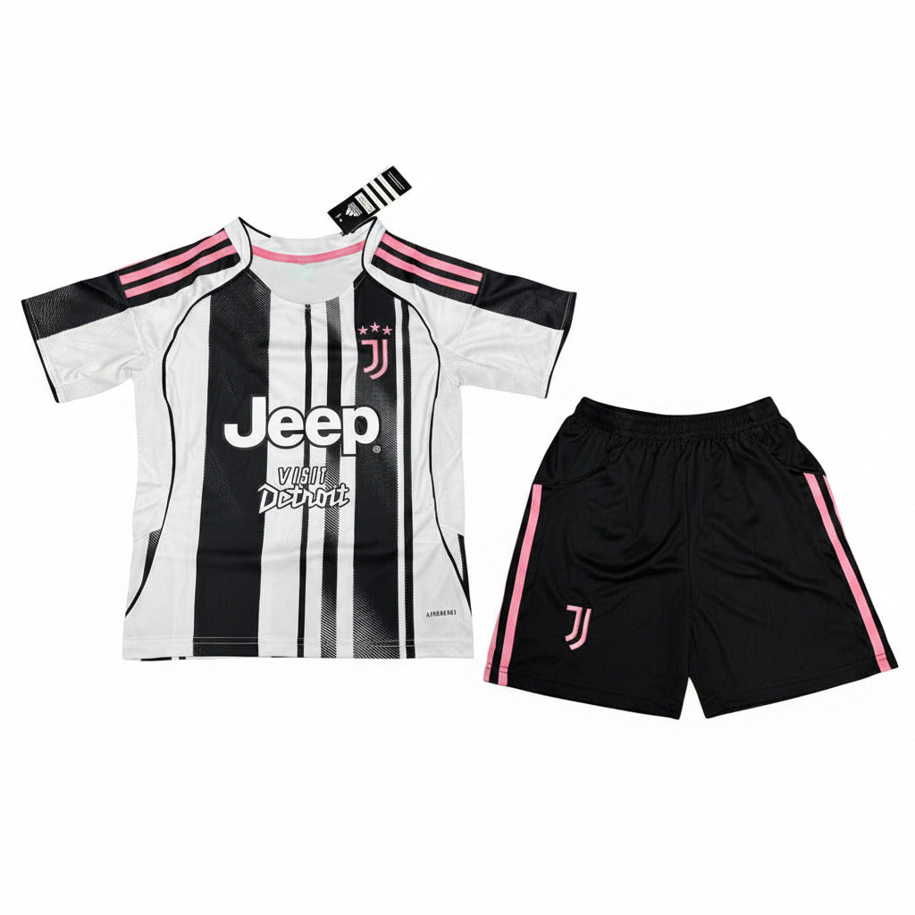 Juventus 25/26 Home Kids Black/White Jersey Set