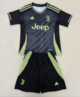 Juventus 25/26 Kids Black/Green Jersey Set