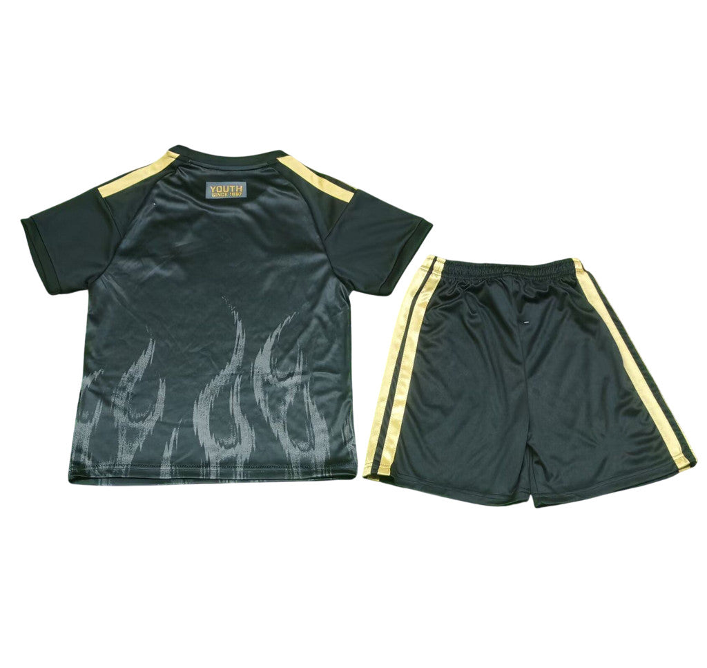 Juventus 26/27 Black/Gold Stripes 3rd Kids Jersey Set