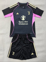 Juventus 26/27 Black/Pink Kids Jersey Set