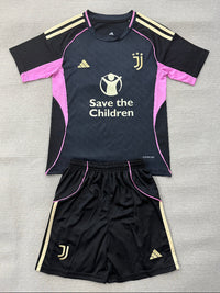 Juventus 26/27 Black/Pink Kids Jersey Set