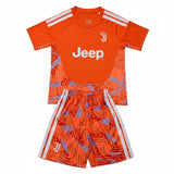 Juventus 26/27 Orange/White Stripes Goalkeeper Kids Jersey Set