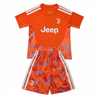 Juventus 26/27 Orange/White Stripes Goalkeeper Kids Jersey Set
