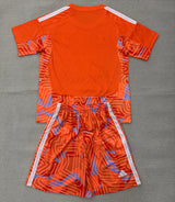Juventus 26/27 Orange/White Stripes Goalkeeper Kids Jersey Set