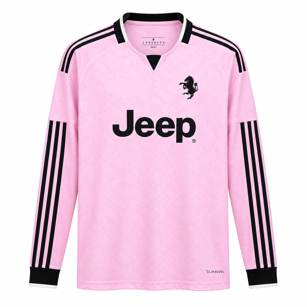 Juventus 26/27 Pink/Black Stripes Away Long Sleeve Jersey