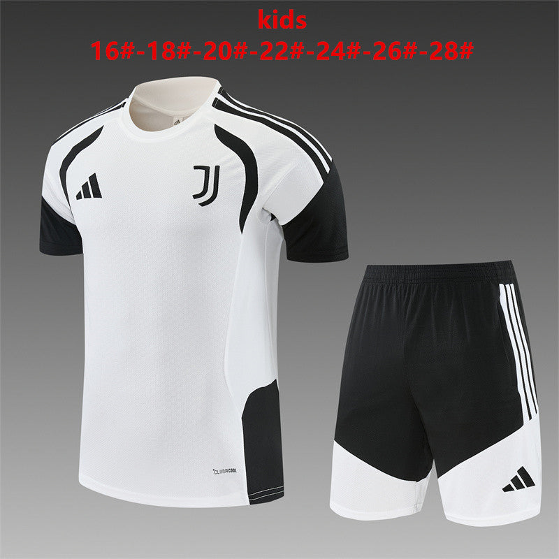 Juventus 26/27 White/Black Training Kids Jersey Set
